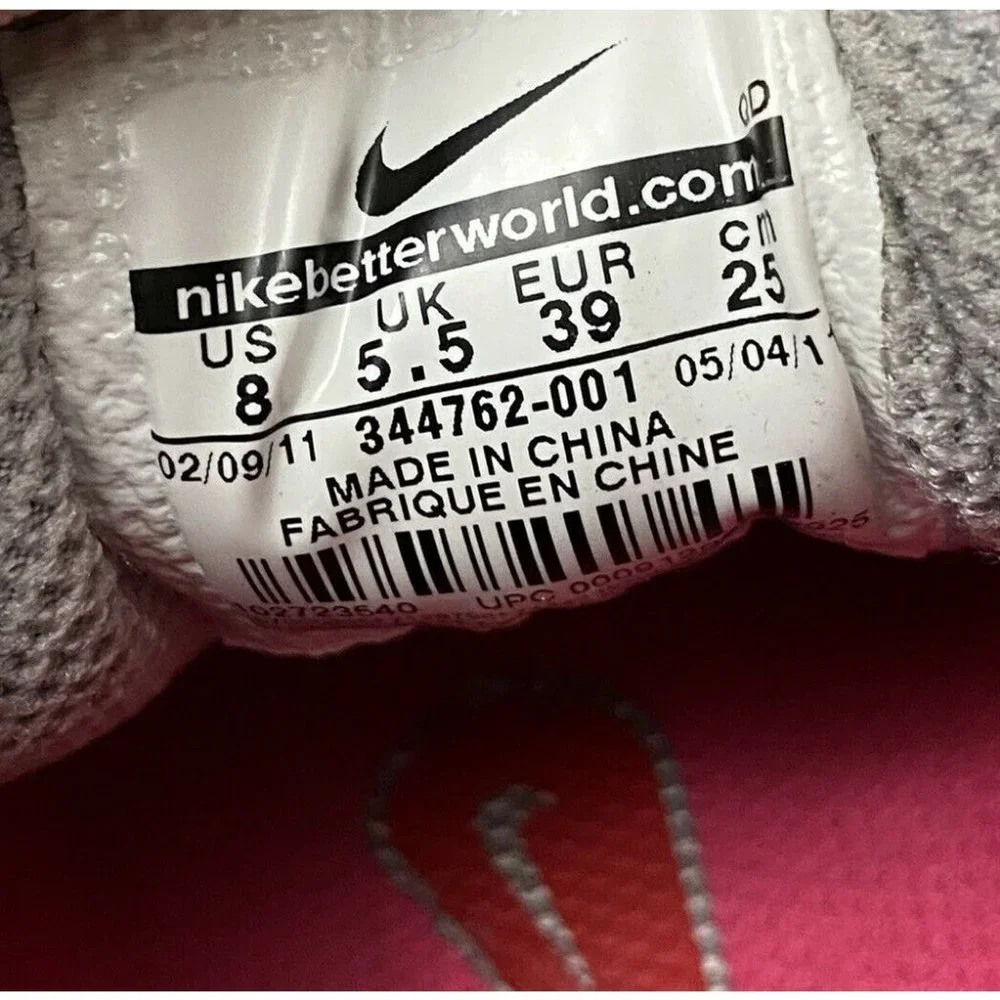 Nike Women Shoe Air Max‎ Tailwind Plus Size 8M Silver Pink Sneaker